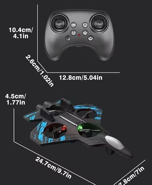 RC Airplane Fighter Jet with Remote Control, Light Effects, 360° Flip Stunts, Kids Toy