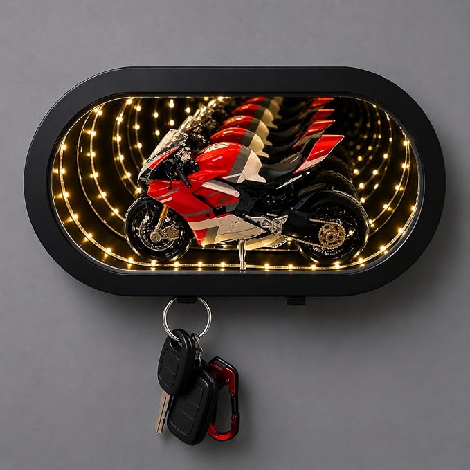Infinity LED Garage Key Holder for Wall (Bike Not Included)